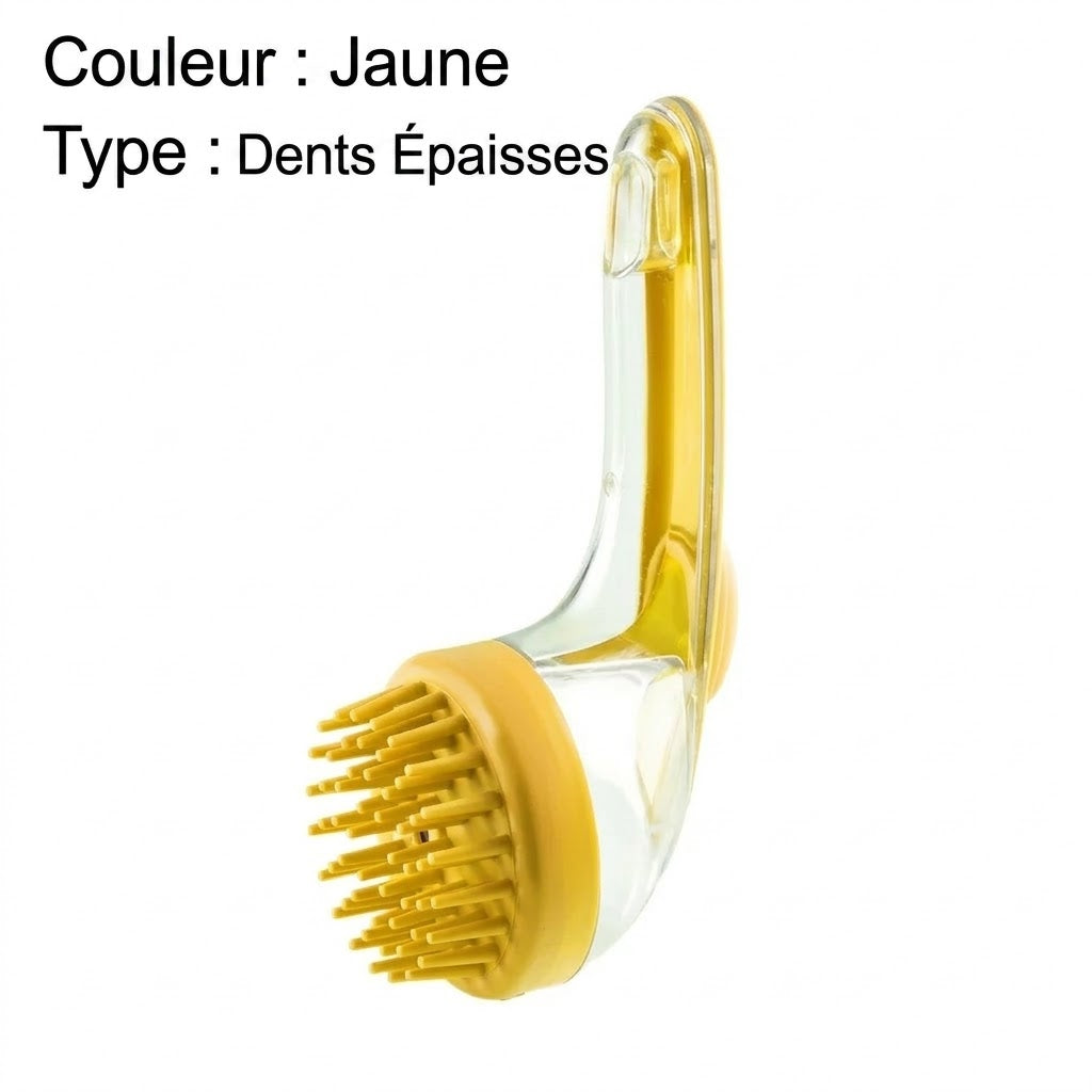 Brosse de bain pour animaux avec long manche et distributeur de shampoing