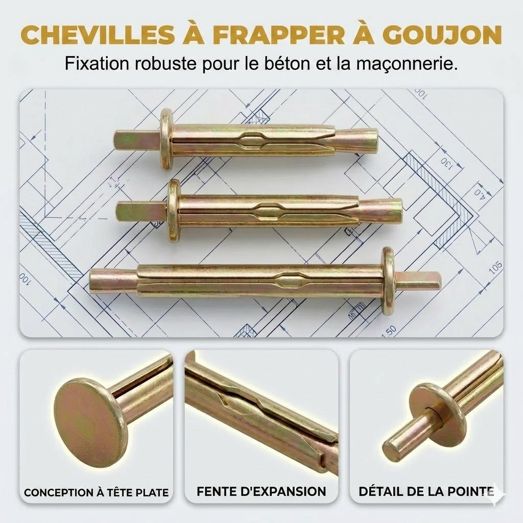 Cheville pour perforateur pour béton et brique