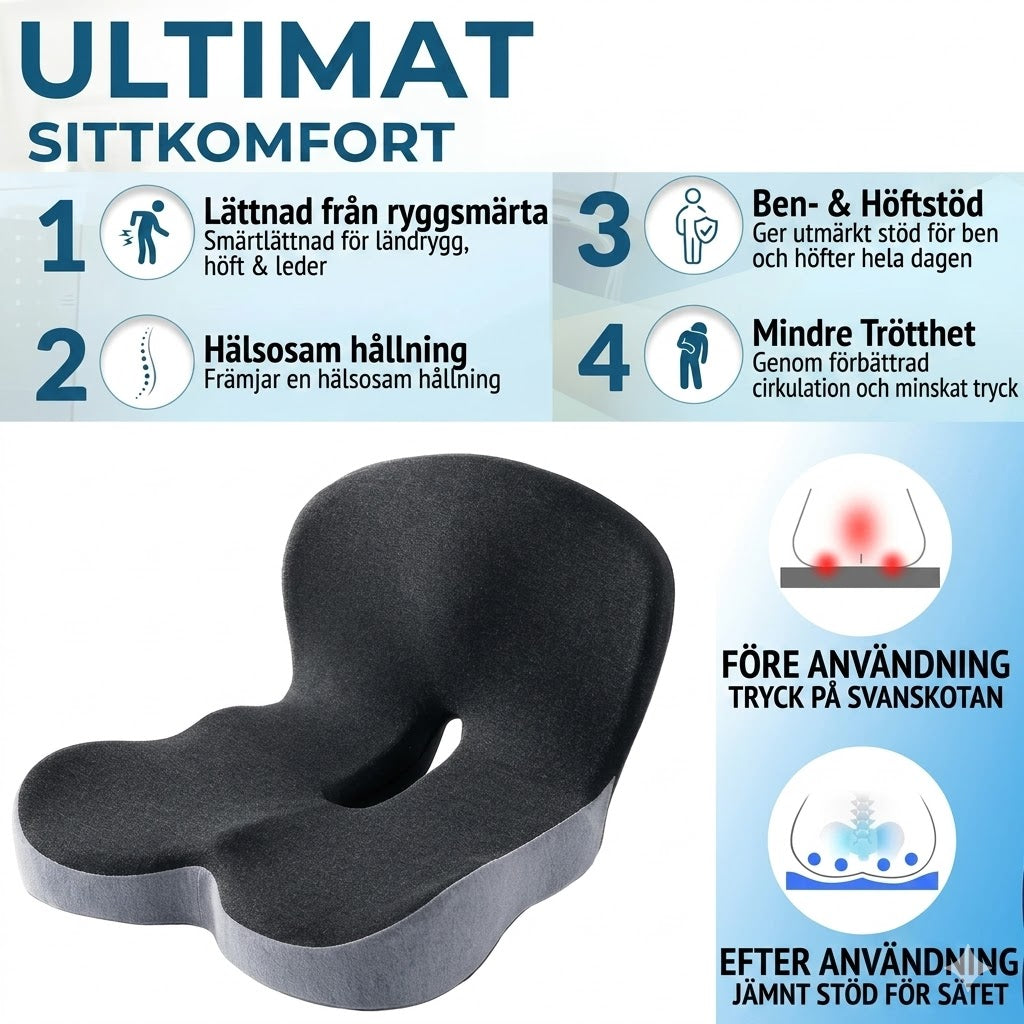 Coussin d'assise antidérapant en mousse à mémoire de forme