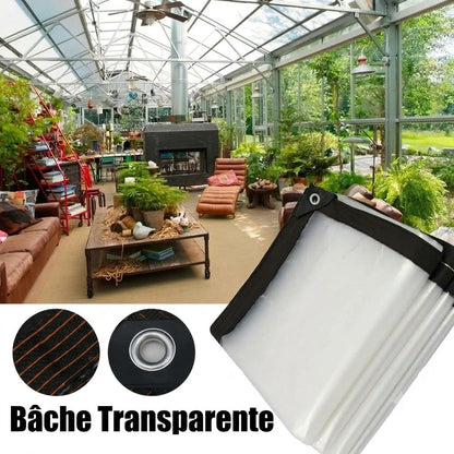 Bâche robuste, transparente, imperméable et isolante