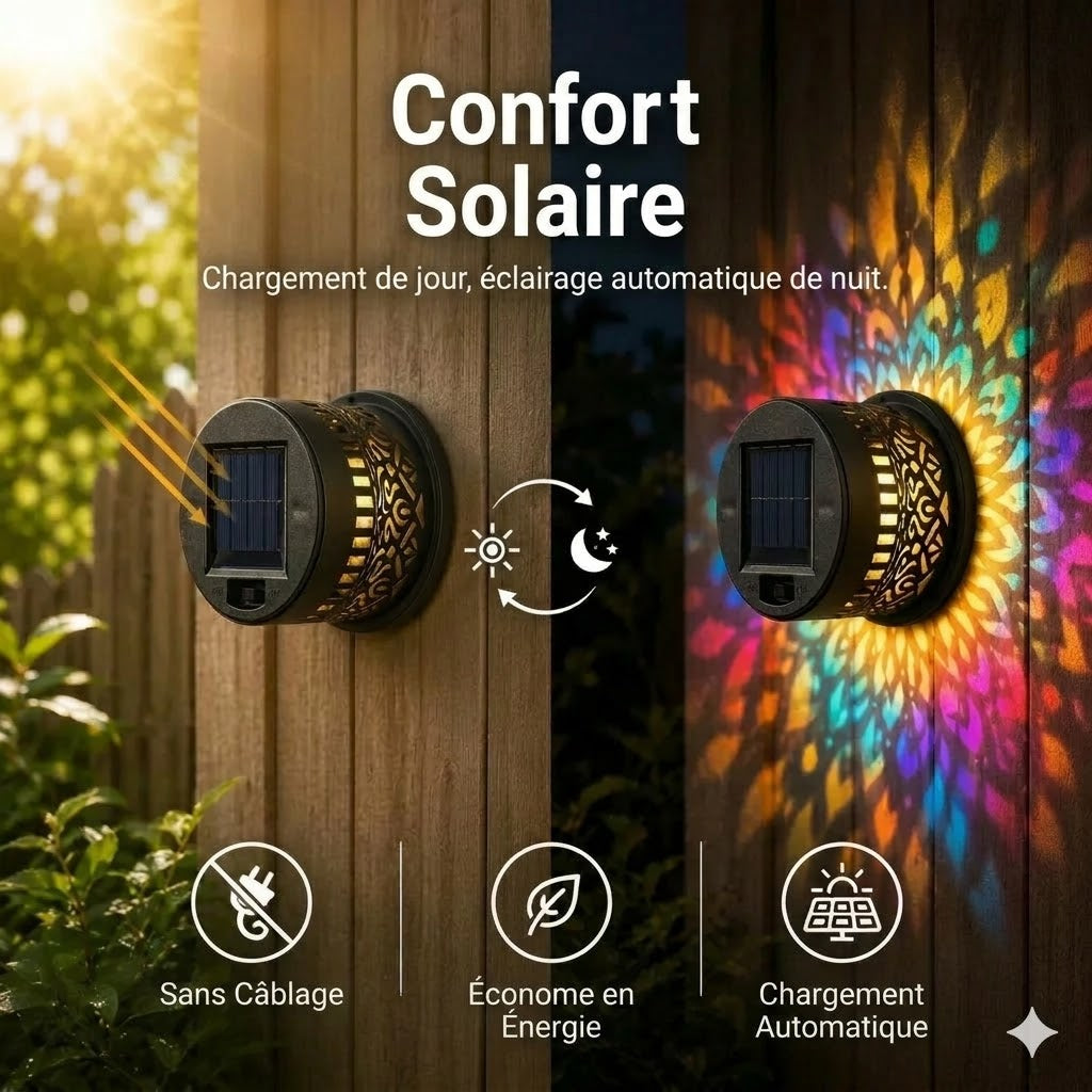 Lampe solaire Mandala – superbe projection & étanche IP65