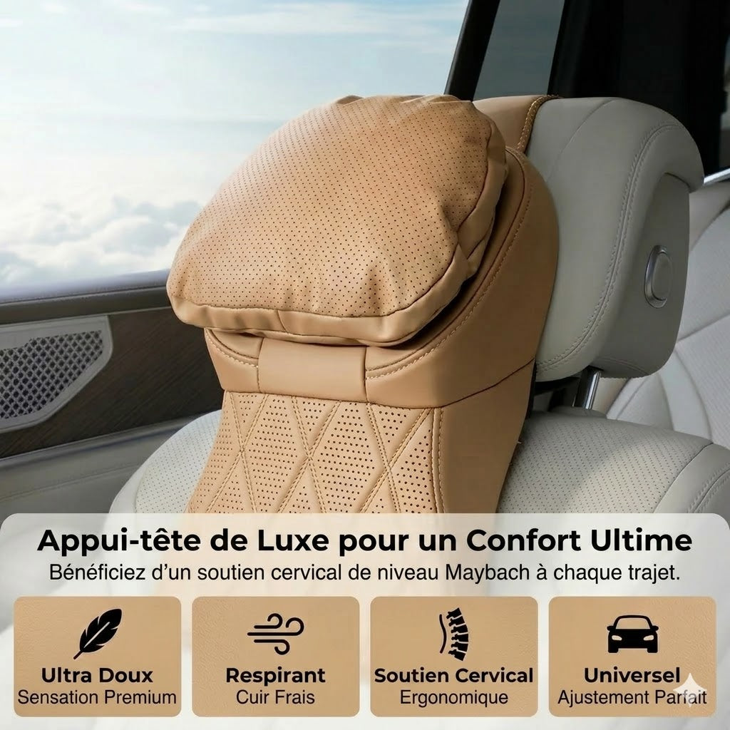 Appuie-tête de voiture en cuir PU de qualité aéronautique