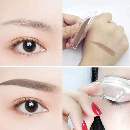 Tampon à sourcils réglable instantanément avec poudre bicolore.
