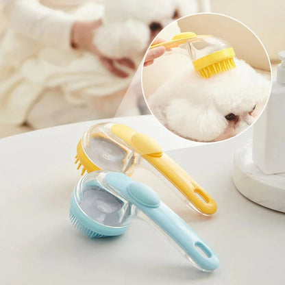 Brosse de bain pour animaux avec long manche et distributeur de shampoing