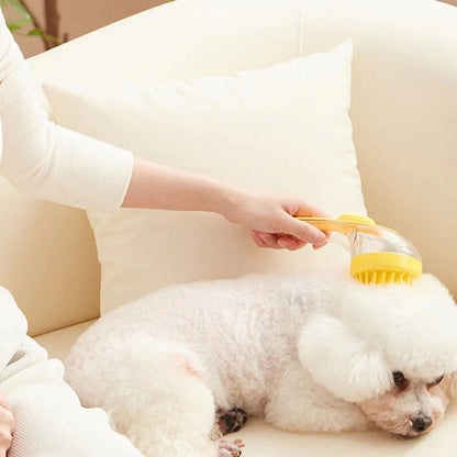 Brosse de bain pour animaux avec long manche et distributeur de shampoing