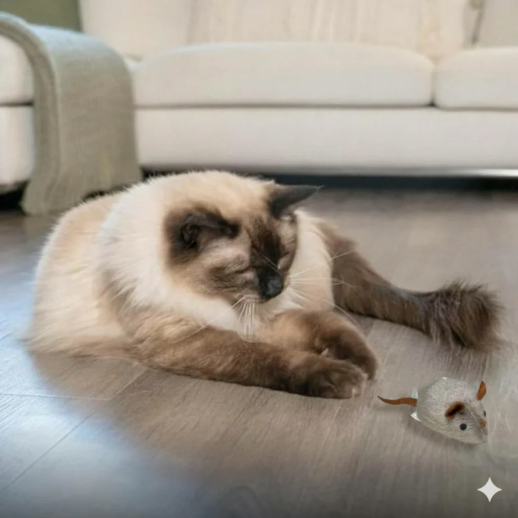 Jouet interactif en peluche réaliste pour chat