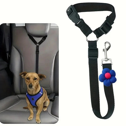 Ceinture de sécurité et laisse pour chien 2-en-1