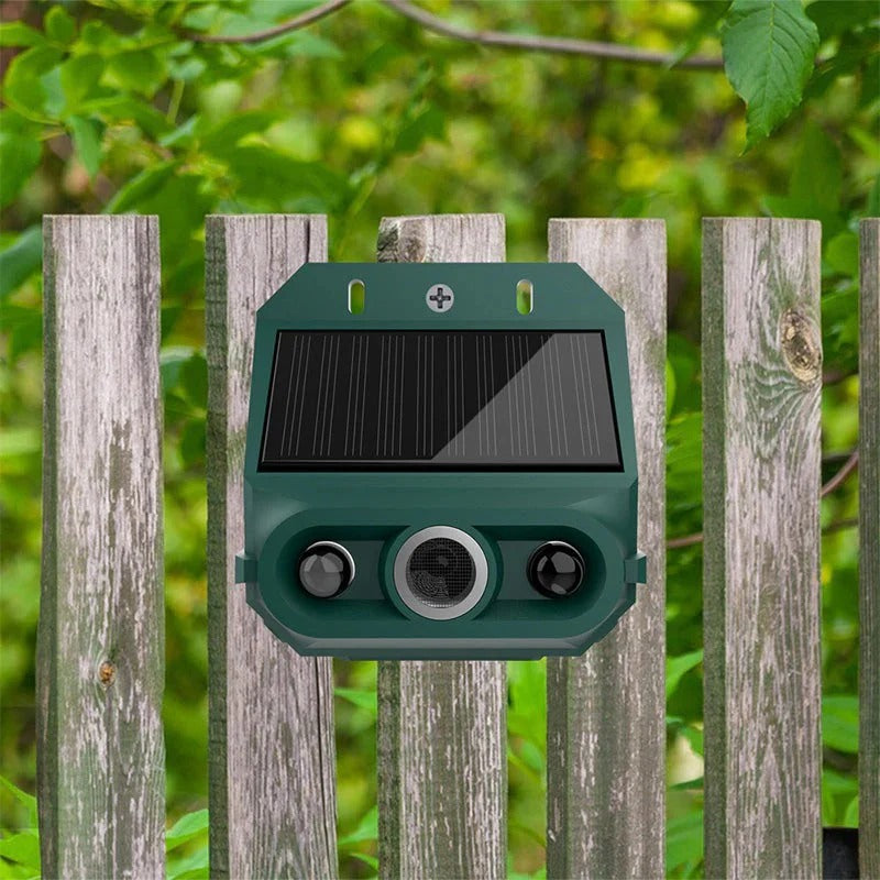 Répulsif animaux solaire – Ultrasons + flash lumineux