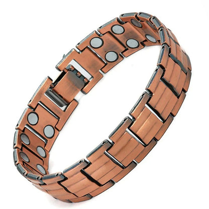 Bracelet rétro pour homme avec croix et fermoir magnétique double rangée