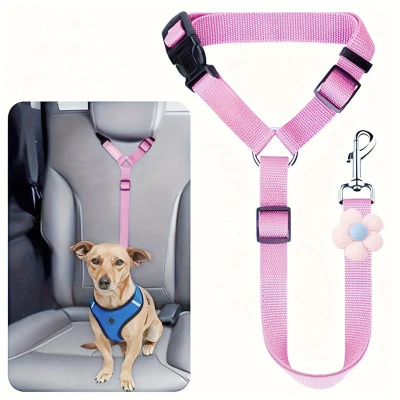 Ceinture de sécurité et laisse pour chien 2-en-1