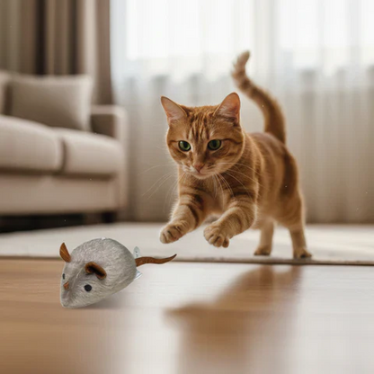 Jouet interactif en peluche réaliste pour chat