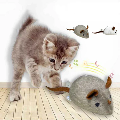 Jouet interactif en peluche réaliste pour chat
