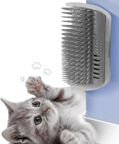 Brosse de massage auto-nettoyante pour coin de mur pour chat