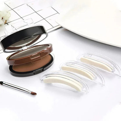 Tampon à sourcils réglable instantanément avec poudre bicolore.