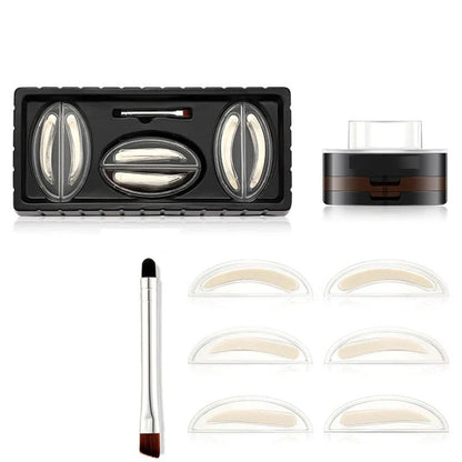 Tampon à sourcils réglable instantanément avec poudre bicolore.